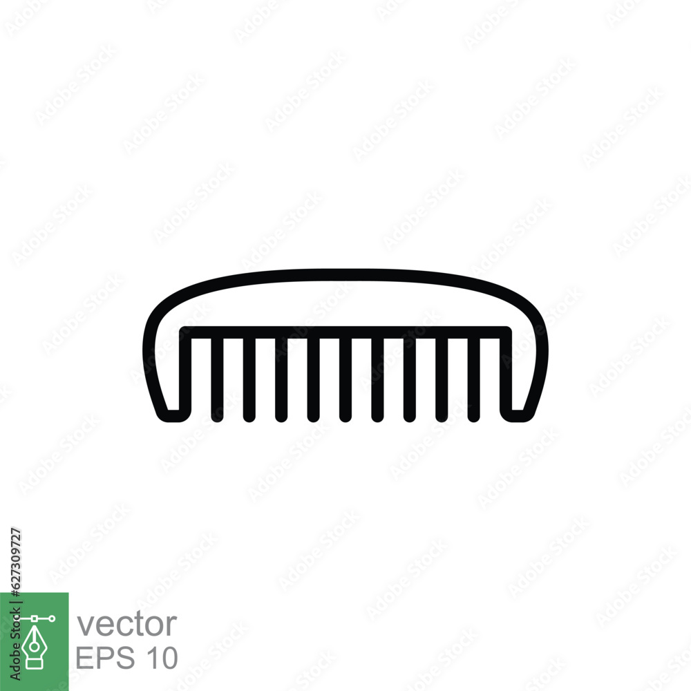 Comb icon. Simple outline style. Hair stylist tool, barber comb, fashion, beauty, hairstyle brush concept. Thin line symbol. Vector illustration isolated on white background. EPS 10. Comb icon. Simple outline style. Hair stylist tool, barber comb, fashion, beauty, hairstyle brush concept. Thin line symbol. Vector illustration isolated on white background. EPS 10.
