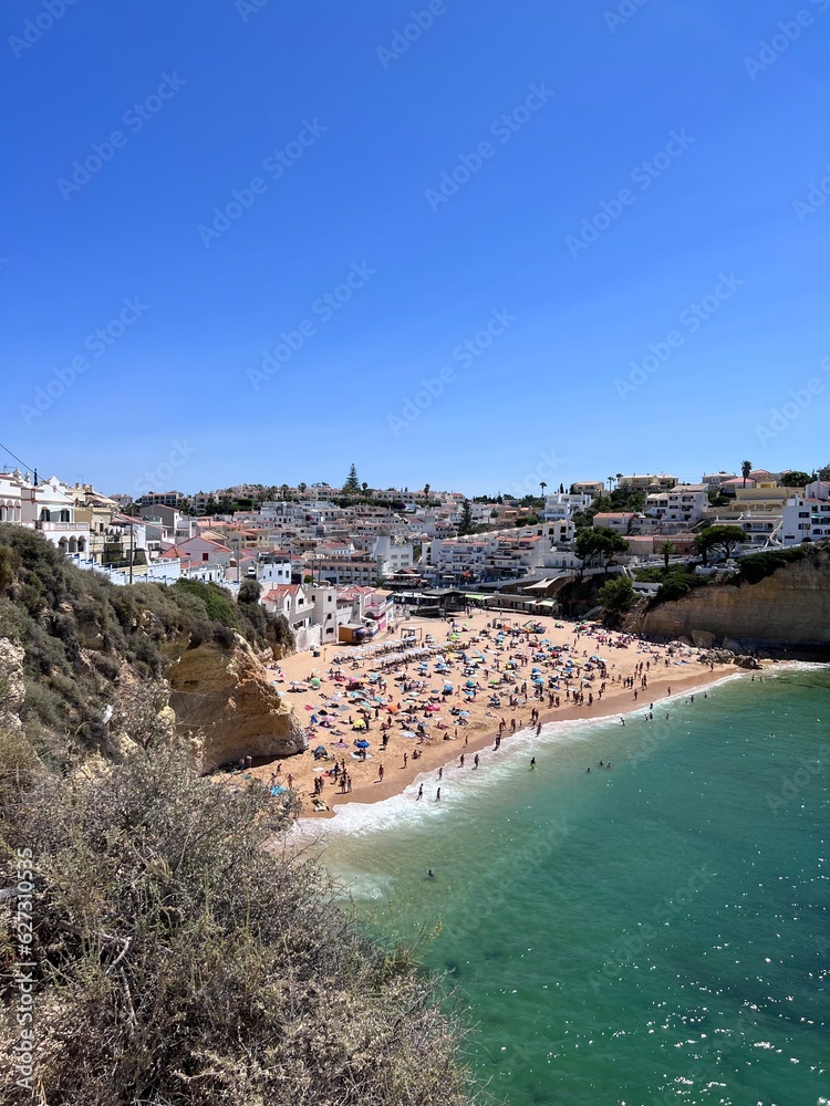 Beaches and historic town of Carvoeiro Portugal