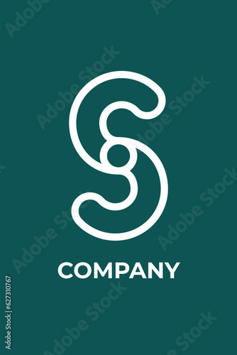 S letter outline logo template design. Vector illustration