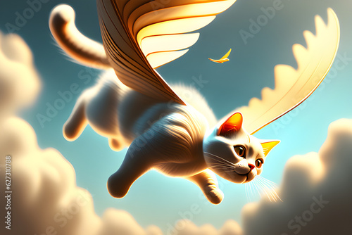 cat flying in the sky2 photo