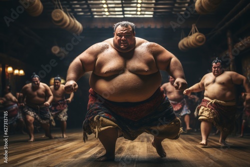 Vibrant Sumo Wrestling Match, Generative AI