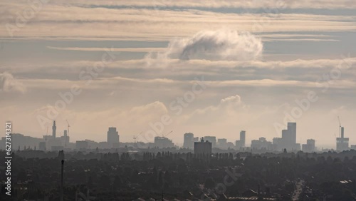 Birmingham UK city skyline timelapse sequence