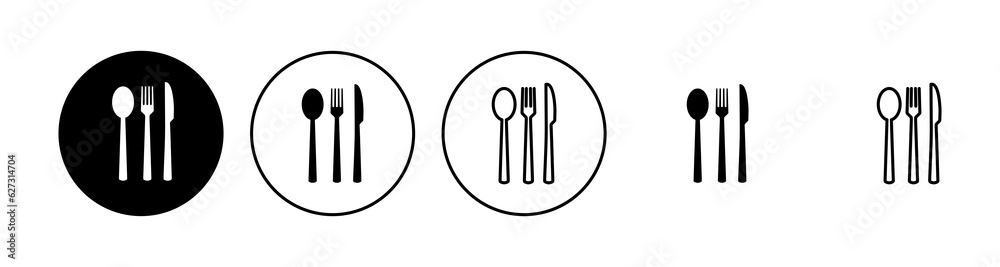 spoon and fork icon set. spoon, fork and knife icon vector. restaurant icon spoon and fork icon set. spoon, fork and knife icon vector. restaurant icon