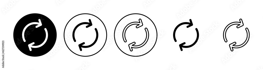 Refresh icon set. Reload icon vector. Update icon.