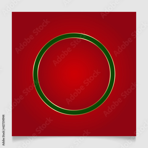 Golden shiny glowing blank Christmas frame