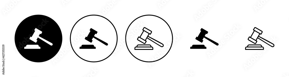 Gavel icon set. judge gavel icon vector. law icon vector. auction hammer Gavel icon set. judge gavel icon vector. law icon vector. auction hammer