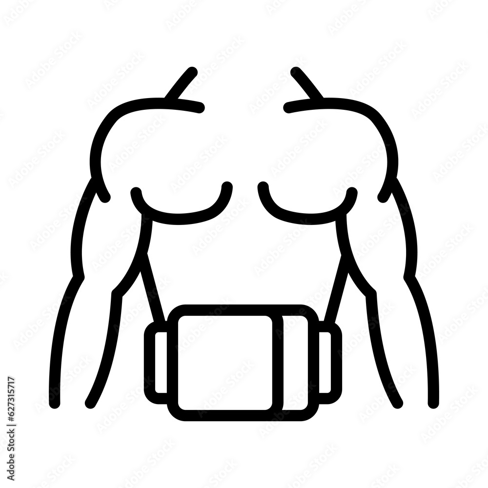 Lumbar belt thin line icon. Medical, orthopedic linear icons from gym and fitness concept isolated outline sign. Lumbar belt thin line icon. Medical, orthopedic linear icons from gym and fitness concept isolated outline sign.