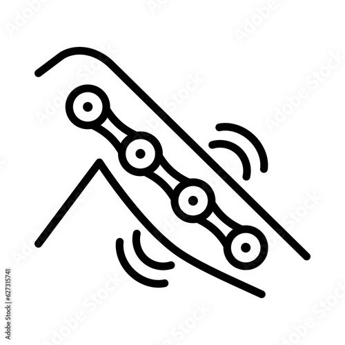 Magnetic therapy concept icon. Alternative medicine idea line illustration. Pseudoscientific magnet and radio waves treatment.