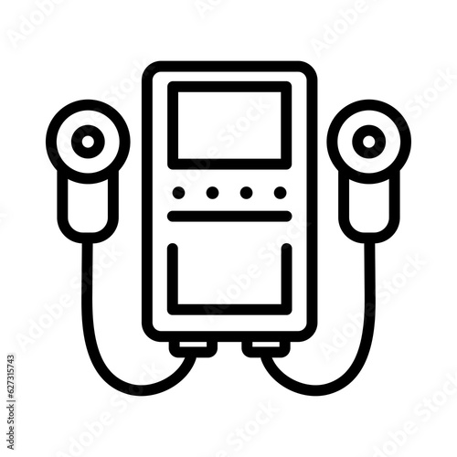 Magnetic therapy device line icon vector. Magnetic therapy device sign. Isolated contour symbol black illustration
