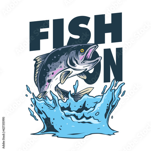 Fish On, Salmon Fishing Poster Design