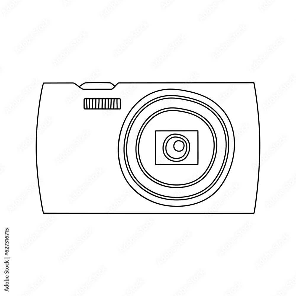 Mirrorless camera doodle, a hand drawn vector doodle drawing of a mirrorless camera, isolated on white background. Mirrorless camera doodle, a hand drawn vector doodle drawing of a mirrorless camera, isolated on white background.