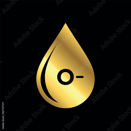 Gold Color Blood Group, Blood Type Medical Icon Vector