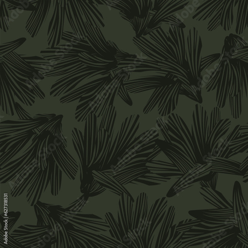 Neutral Colour Botanical Floral Seamless Pattern Design
