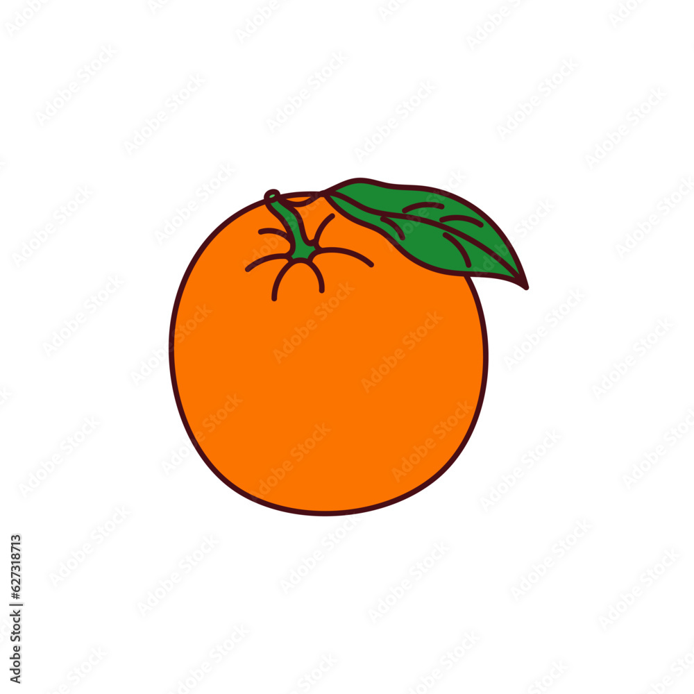 Hand-drawn orange or mandarin on a transparent background. Isolated vector illustration of juicy fruit Hand-drawn orange or mandarin on a transparent background. Isolated vector illustration of juicy fruit