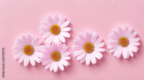 daisy flowers with light blue paper background good for multimedia digital content creation  artistic background