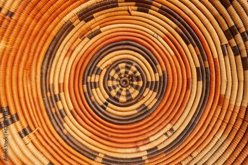 Indigenous handicraft, basket made with coconut straw. Generative AI