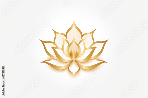 Wallpaper Mural Golden lotus flower illustration, logo style. Generative AI Torontodigital.ca