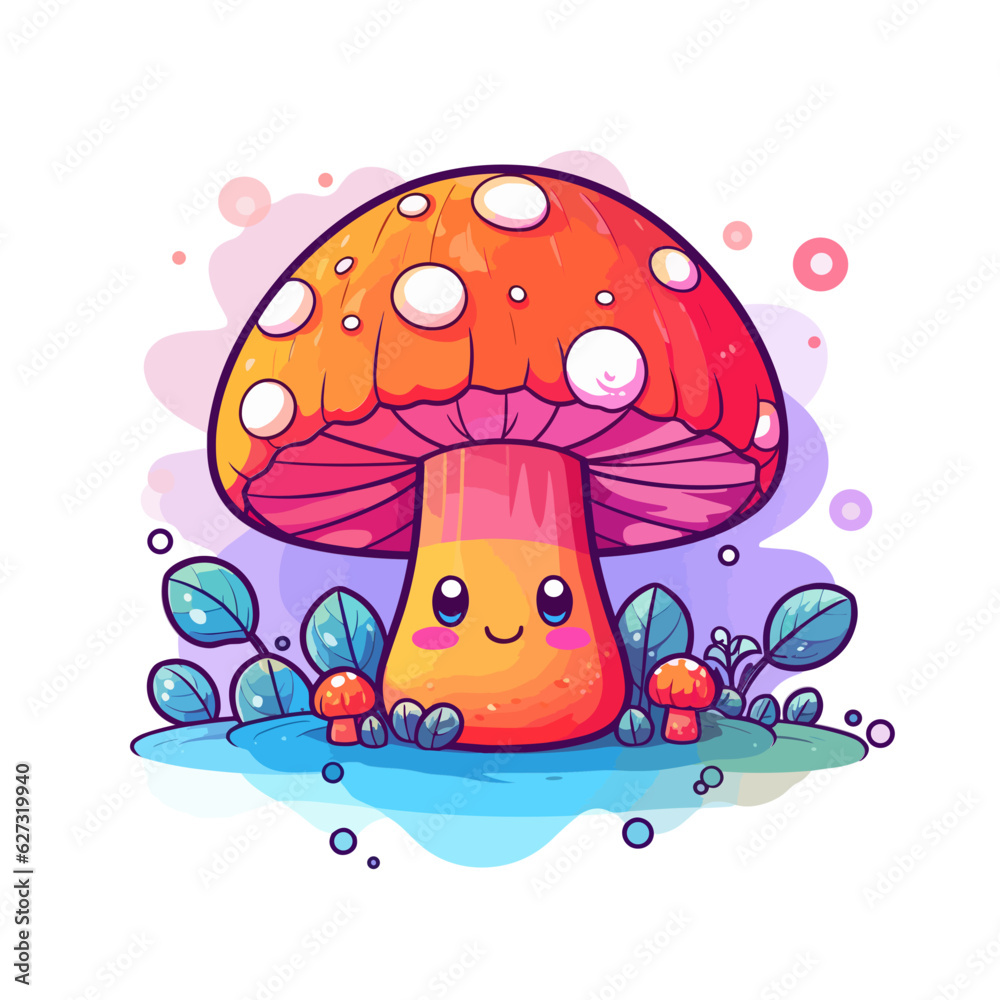 Kawaii Mushroom, cute, svg, sticker, nature, anime, toadstool Kawaii Mushroom, cute, svg, sticker, nature, anime, toadstool