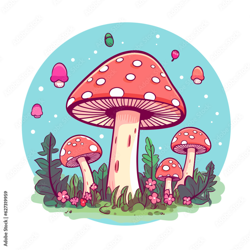 Kawaii Mushroom, cute, svg, sticker, nature, anime, toadstool Kawaii Mushroom, cute, svg, sticker, nature, anime, toadstool