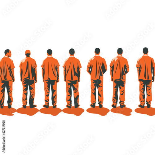Canvastavla group of inmates vector flat minimalistic isolated illustration