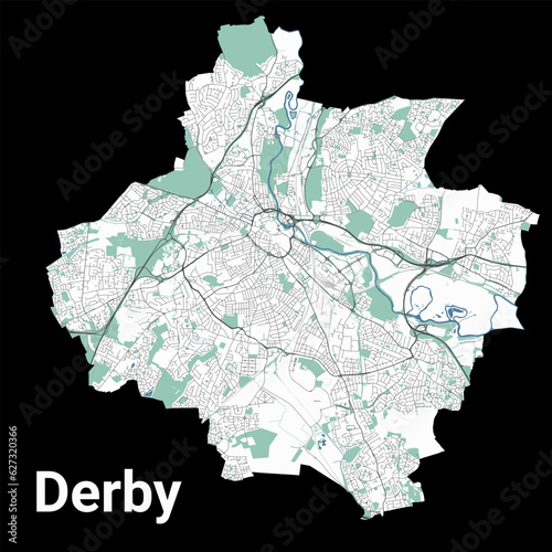 Derby city map, administrative area