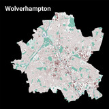 Wolverhampton city map, administrative area