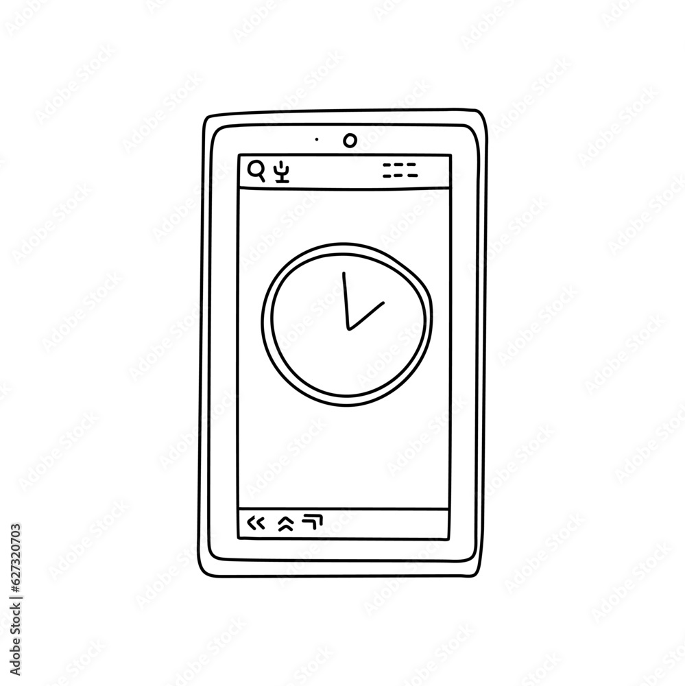 hand draw doodle tablet, computer tablet vector illustration computer hand draw doodle tablet, computer tablet vector illustration computer