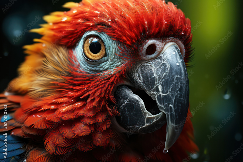 Fototapeta premium Parrot, Wildlife Photography, Generative AI