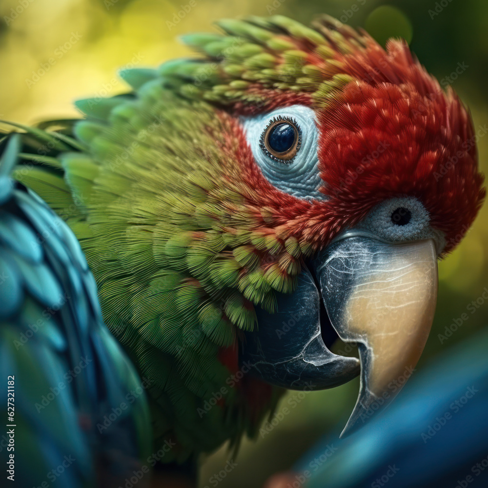 Fototapeta premium Parrot, Wildlife Photography, Generative AI