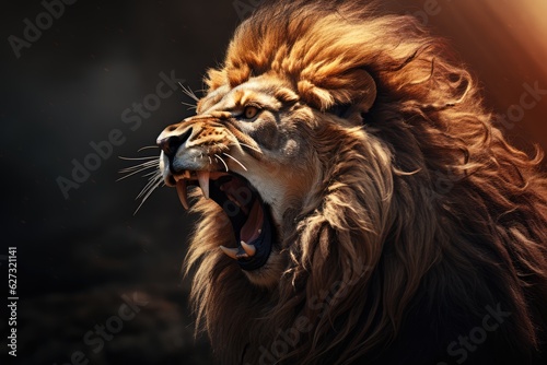 Lion Roaring: Symbol of Courage and Strength - AI Generated