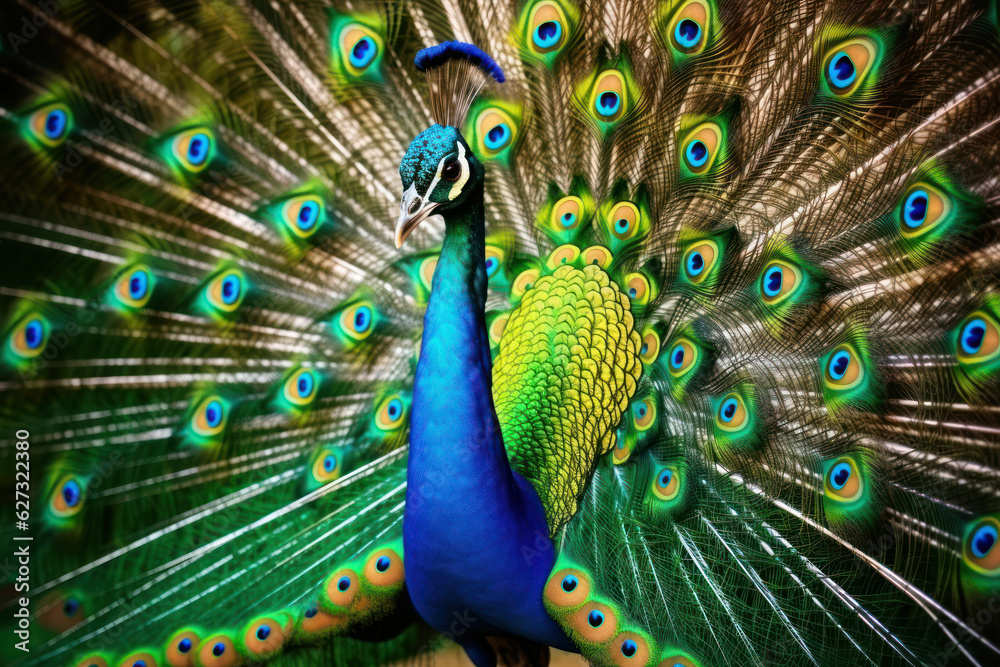Obraz premium Peacock, Wildlife Photography, Generative AI