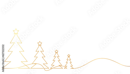 christmas tree illustration line art style vector eps 10