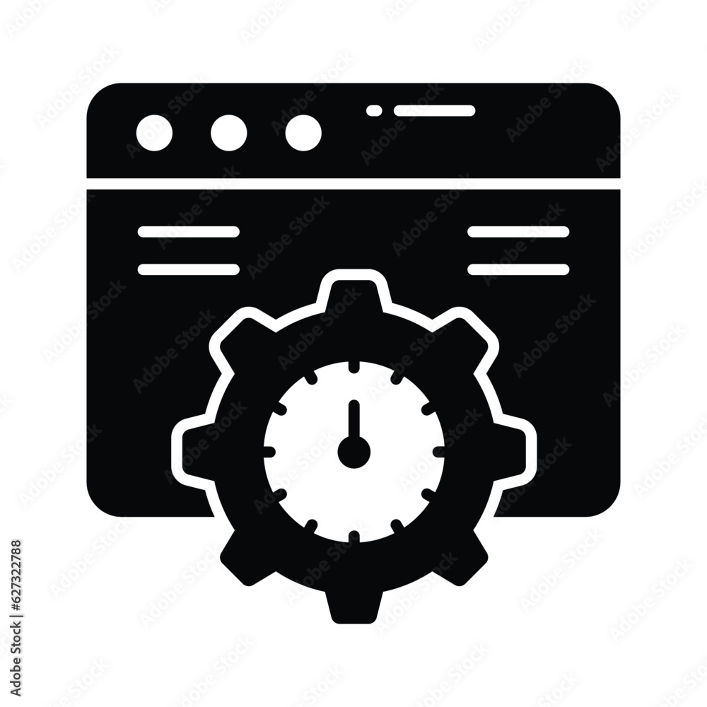 Speedometer with webpage denoting speed test vector design in trendy style Speedometer with webpage denoting speed test vector design in trendy style