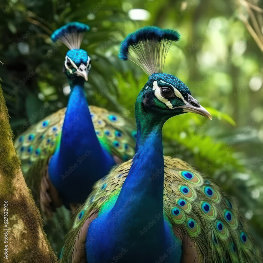 Obraz premium Peacock, Wildlife Photography, Generative AI