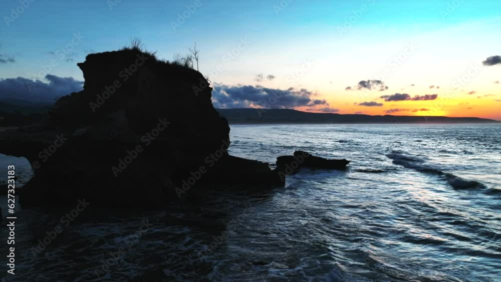 Rock formation at Watu Parunu, East Sumba, Indonesia during sunrise