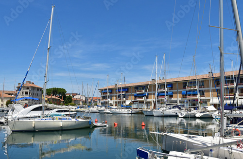 Boats in the harbor at Grado city, Italy