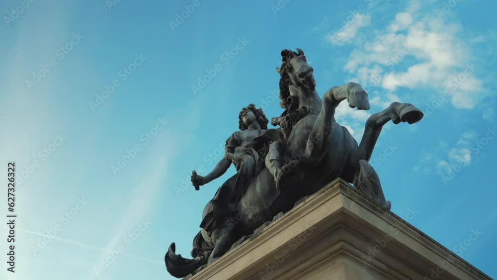 French monument against the blue sky, outdoors
