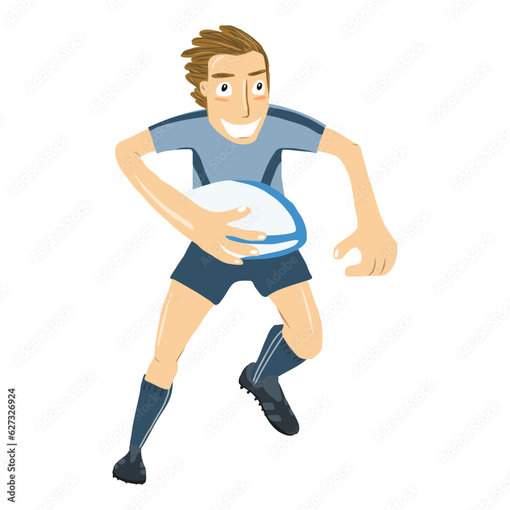 Rugby man player. Vector illustration.