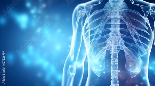 x ray of a human body background with space for text. 8k resolution