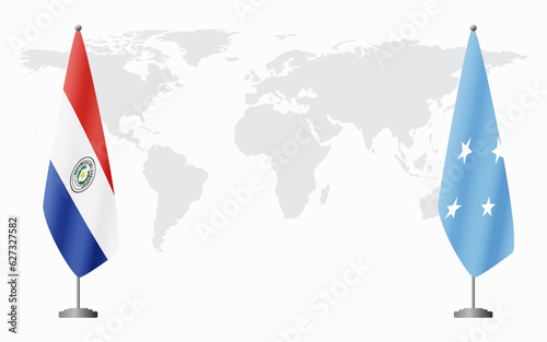 Paraguay and Micronesia flags for official meeting