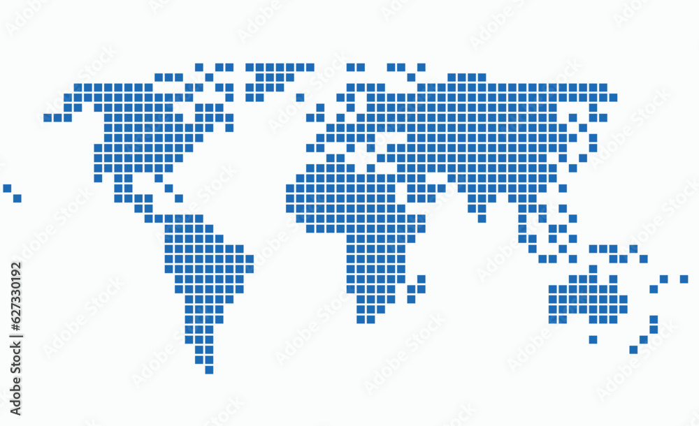Square shape world map on white background. Square shape world map on white background.