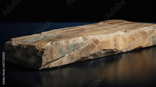  stone on a wooden surface in a dark room © Barosanu