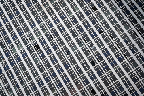 Abstract grid of window of a modern high-rise building, Paris, France