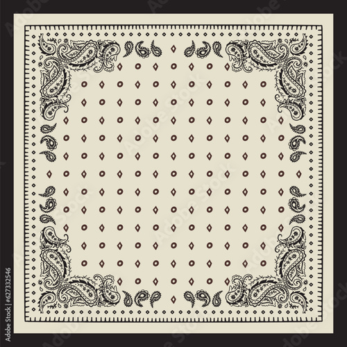 Ornamental paisley graphic for bandana or any design