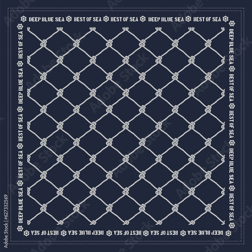Blue marine cool style graphic for bandana or any design photo