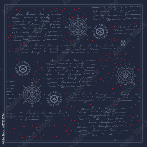 Blue marine cool style graphic for bandana or any design