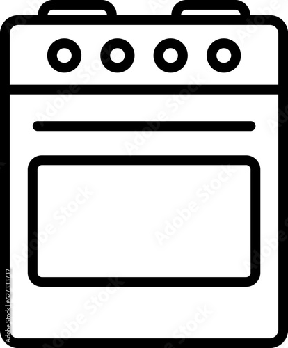 Kitchen stove icon in linear style. Vector.