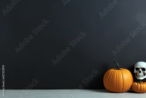 Pumpkin Halloween with copy space (Generative AI)