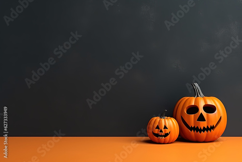 Pumpkin Halloween with copy space (Generative AI)