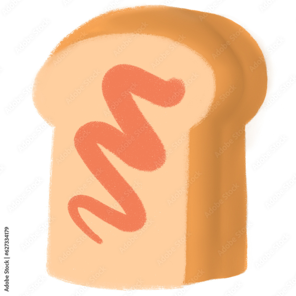 toast bread with jam symbol on white background toast bread with jam symbol on white background